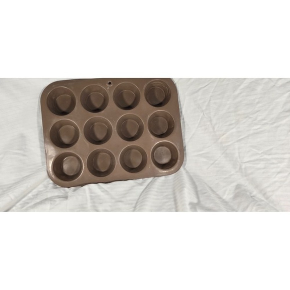 Unbranded Muffin Pan 12 Cup Cupcake Baking Tin Brown Good Non-Stick‎ Metal